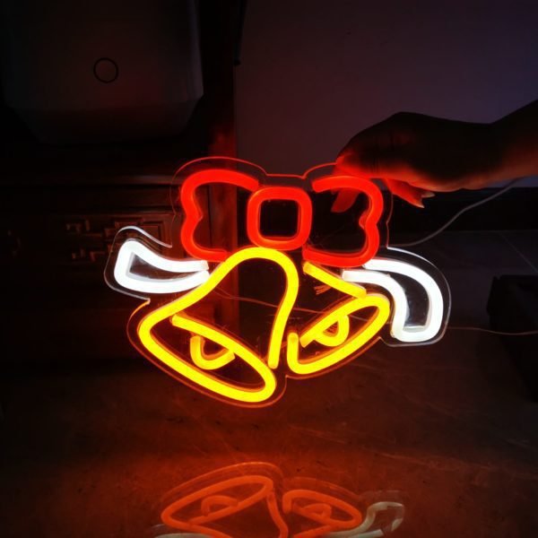 christmas bell neon sign