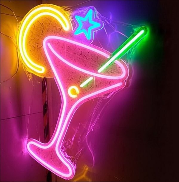 drink glass neon sign