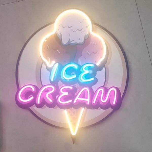 ice cream neon sign