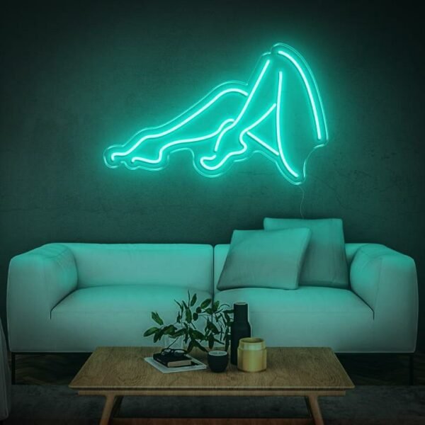 female legs neon sign