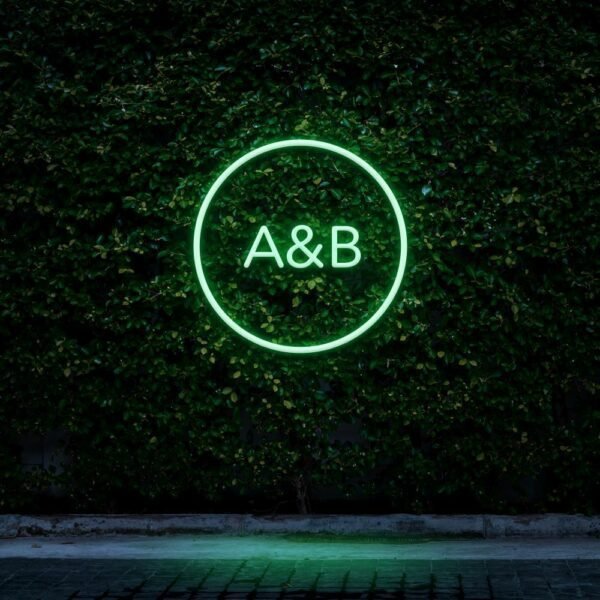 a & b neon sign