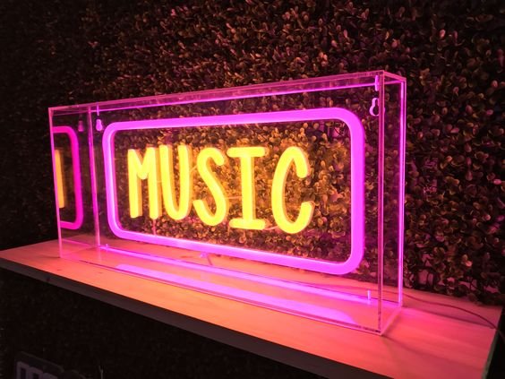 music neon sign