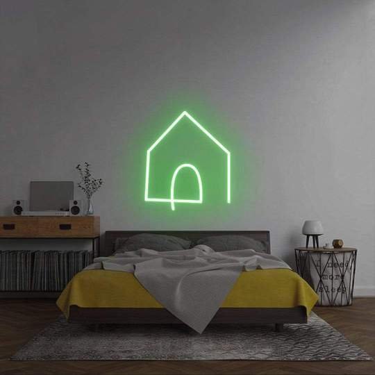 Home green Neon sign
