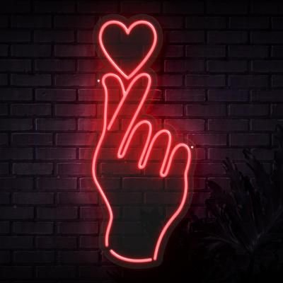 Finger heart Neon sign