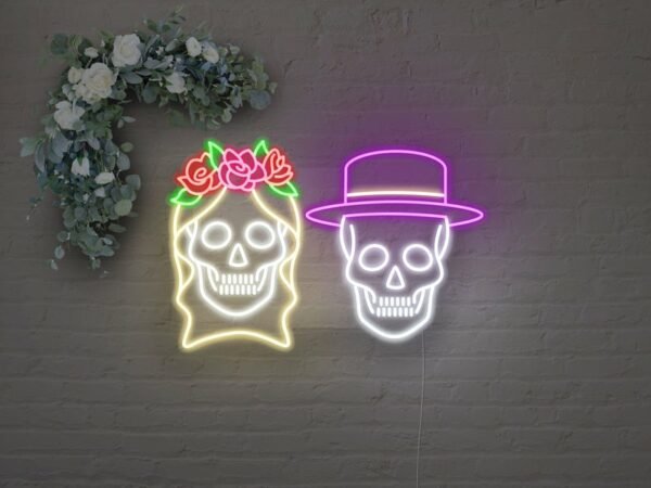 happy couple neon sign